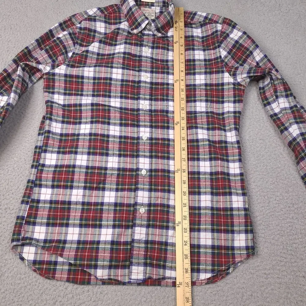 J Crew Shirt Mens Small Slim Plaid The Broken-in Oxford Organic Cotton Button Up